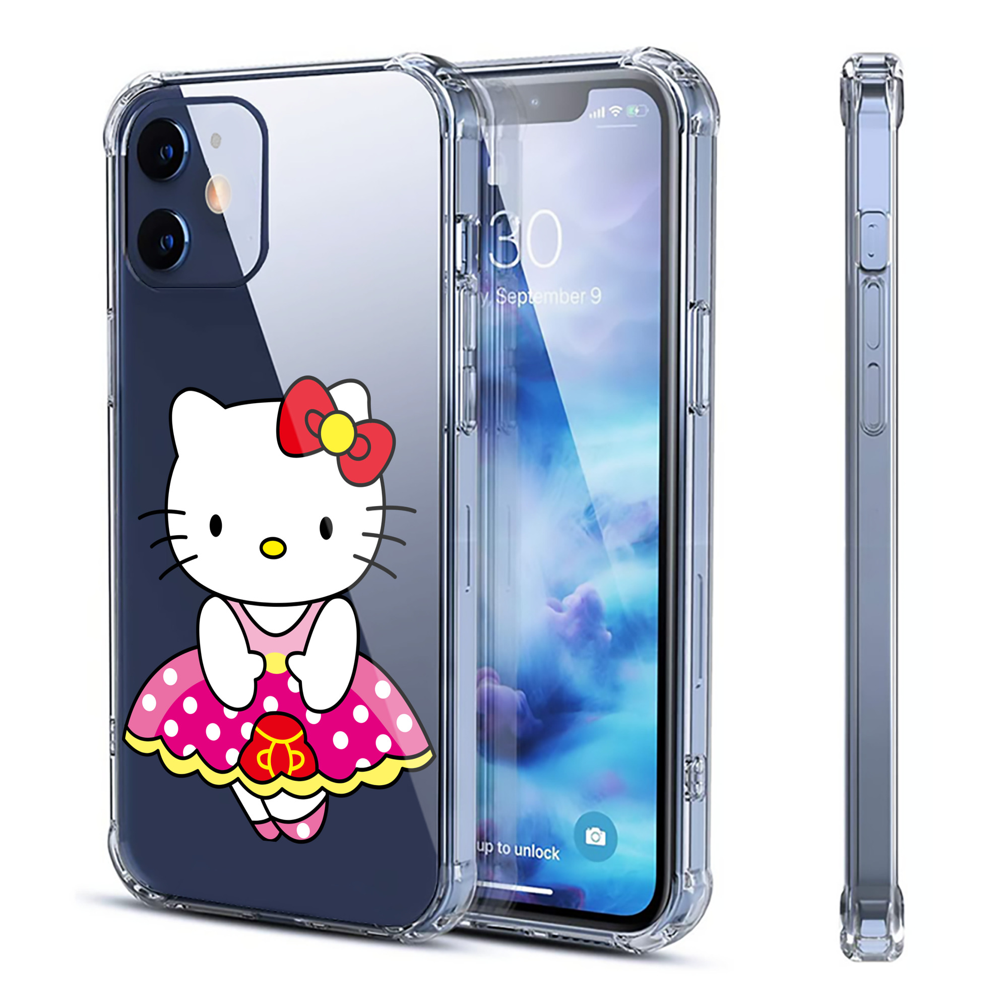 （画像用） Hello Kitty ハローキティ 【iPhone 12シリーズ対応】透明スマホケース（クリアソフトケース）